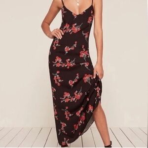 Reformation Black Floral Dress